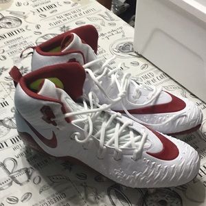 Nike Force Savage Cleats - White & Maroon